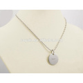 Stainless Steel Engraved Love Round Pendant Lovers Jewelry Necklace